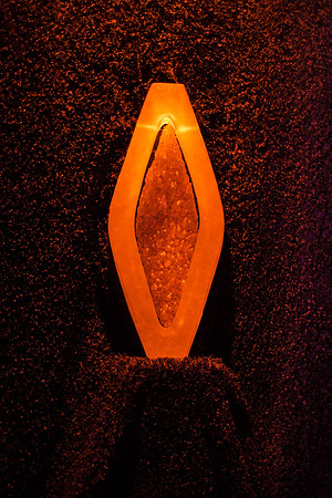 Spiky glass vulva in the installation